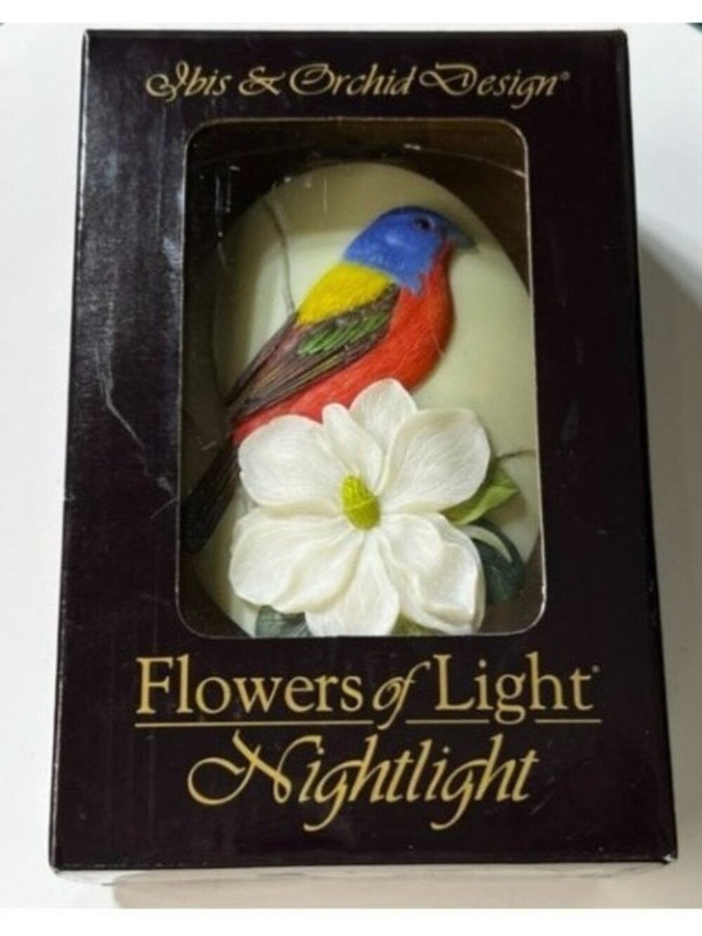 Ibis & Orchid Design Flowers Of Light Nightlight With Bird & Flower Design